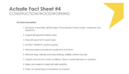 Construction & Woodworking Fact Sheet