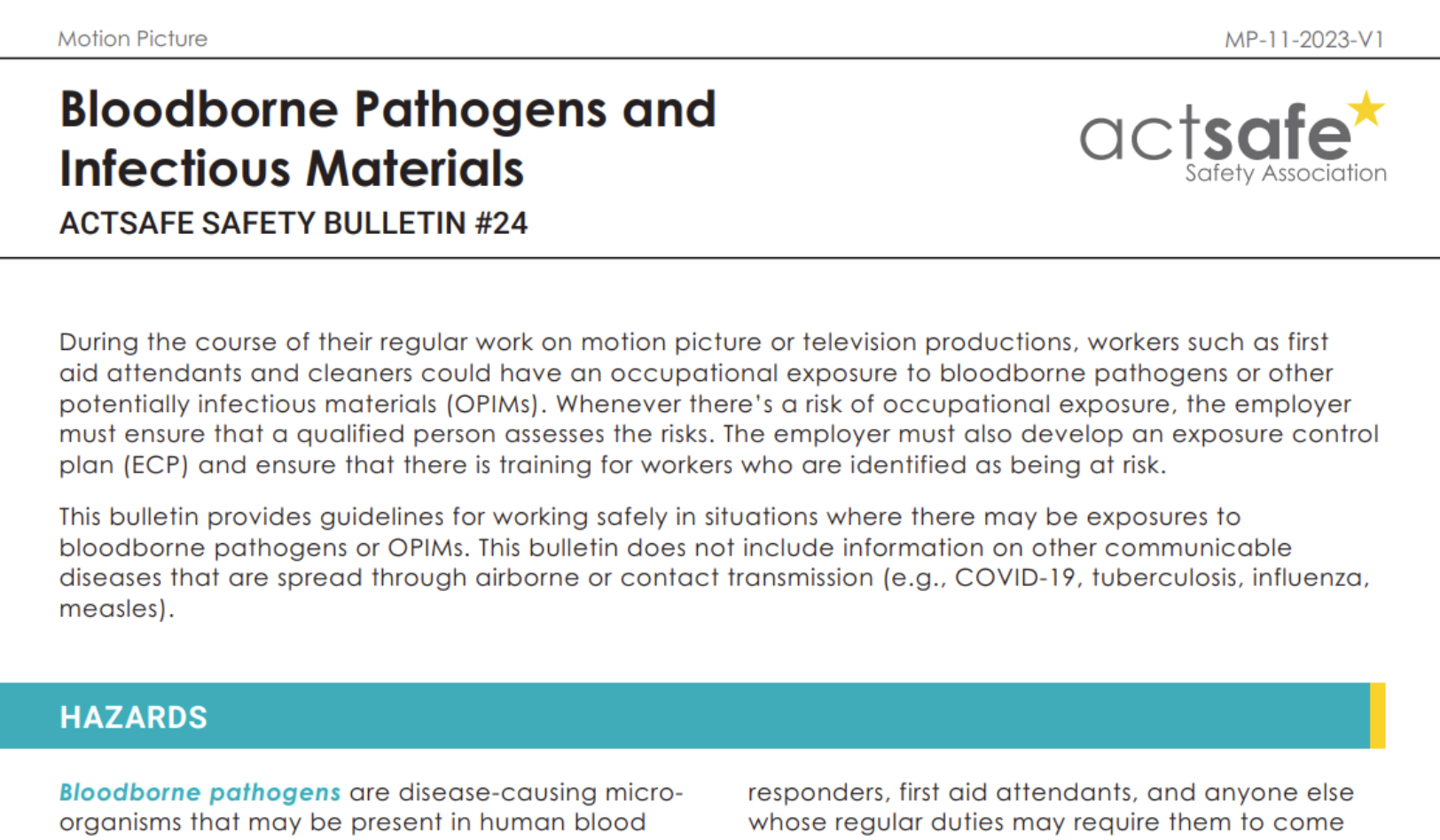 Bloodborne Pathogens and Infectious Materials