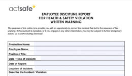 Employee disclipine report