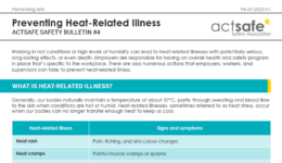 Preventing heat related illness performing arts