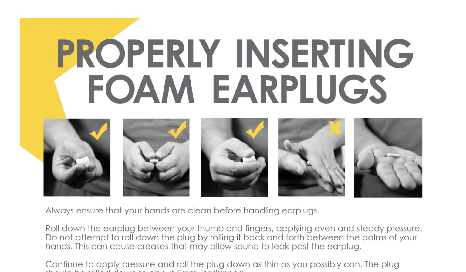 Properly Inserting Foam Earplugs Actsafe Safety Association