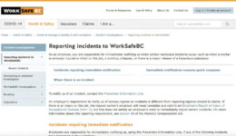 Reporting incidents to WorkSafeBC
