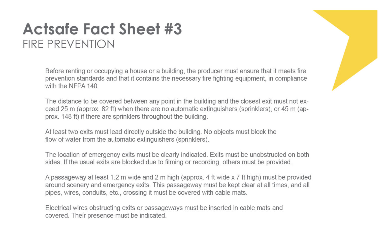 Fire Prevention Fact Sheet | Actsafe Safety Association