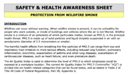 Safet & Health Awareness Sheet