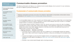 Communicable disease prevention WSBC