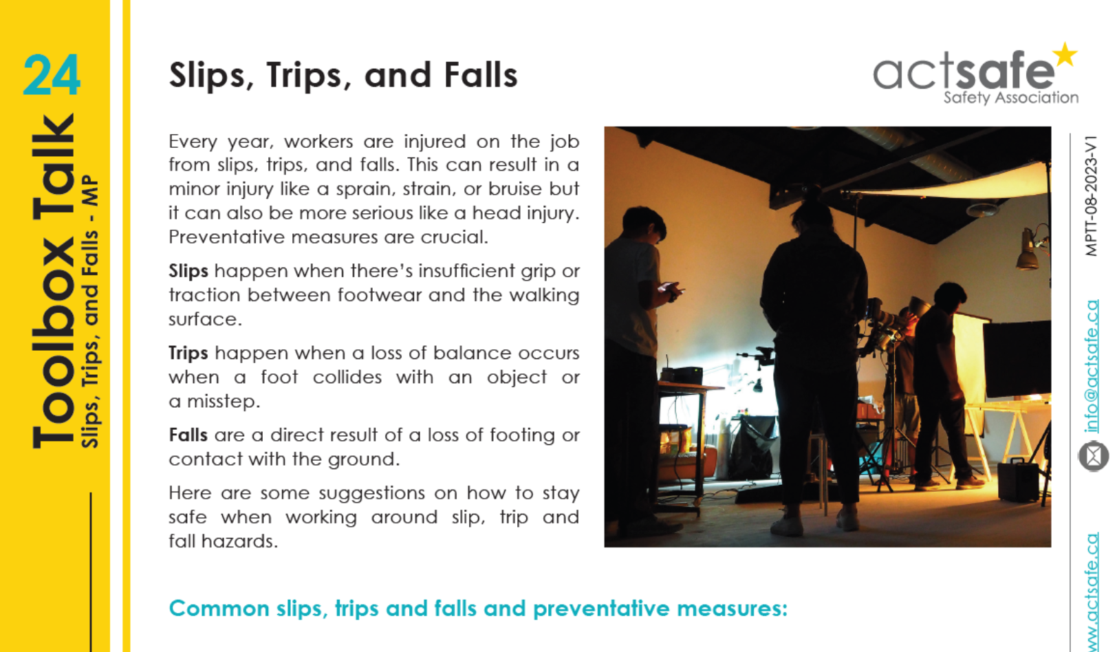 Slips, Trips, and falls Toolbox talk | Motion Picture