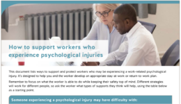 Supporting workers who experience psychological injuries