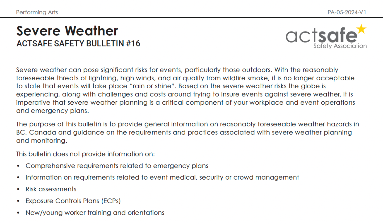 #16 Severe Weather Safety Bulletin
