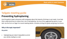 Preventing hydroplaning