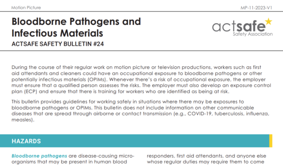 #24 Bloodborne Pathogens and Infectious Materials