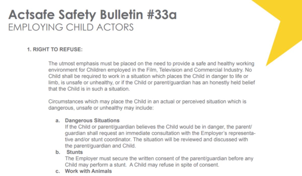 #33A Employing Child Actors