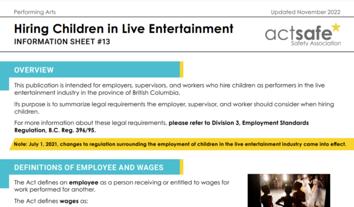 #13 Hiring Children in Live Entertainment