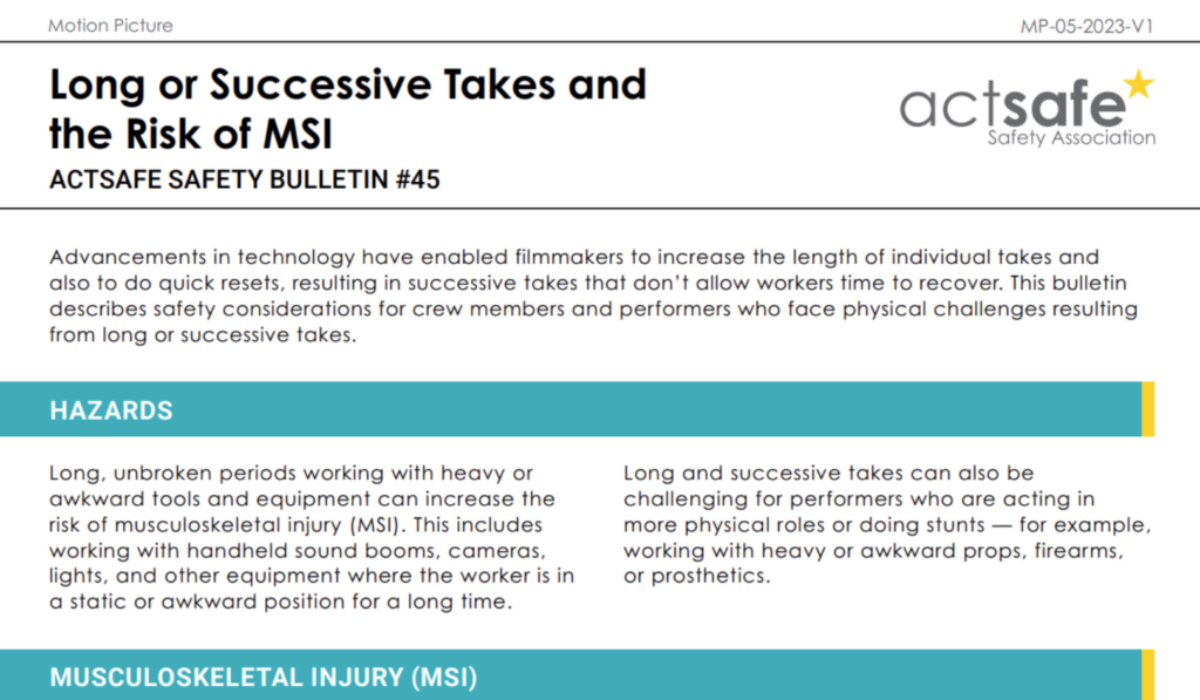 #45 Long or Successive Takes and the Risk of MSI