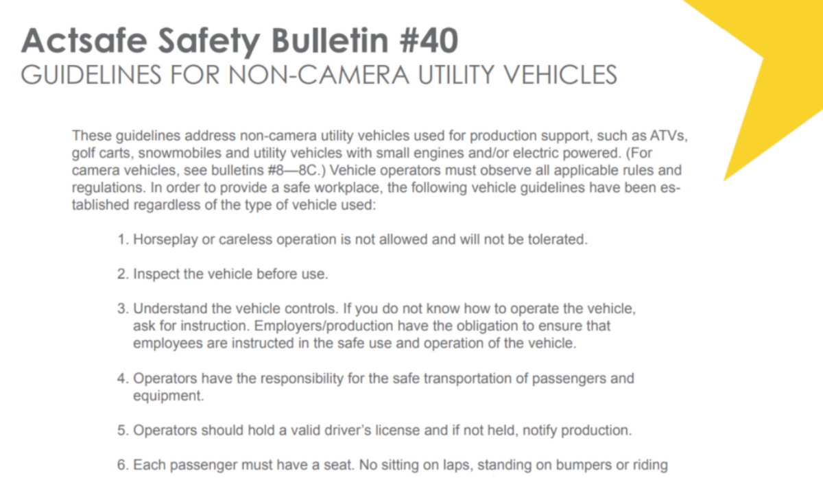 #40 Guidelines for Non-Camera Utility Vehicles