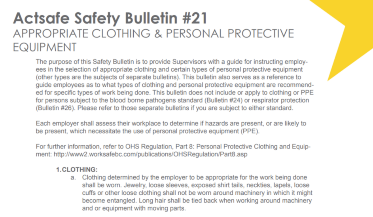 #21 Appropriate Clothing & Personal Protective Equipment