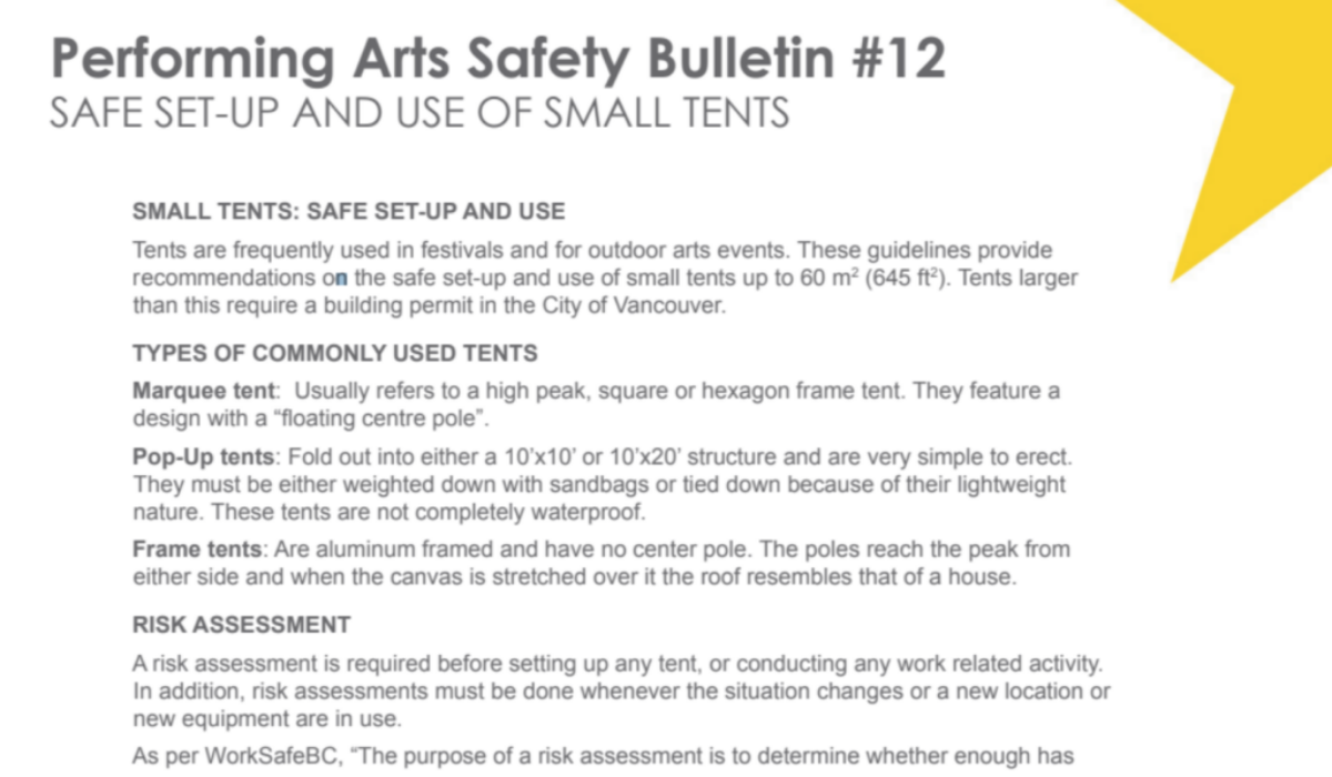 #12 Safe Set-up and Use of Small Tents