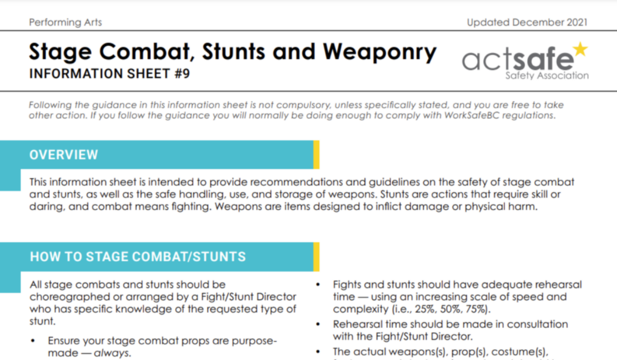 #9 Stage Combat, Stunts and Weaponry