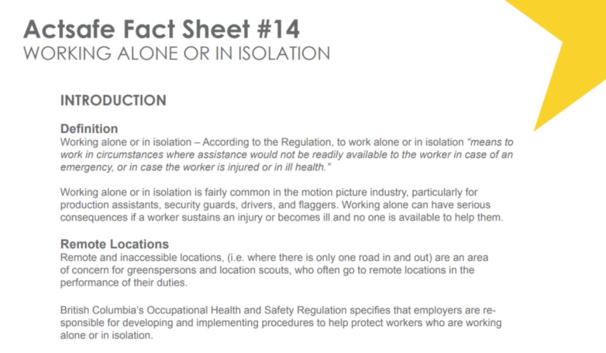 #14 Working Alone or in Isolation