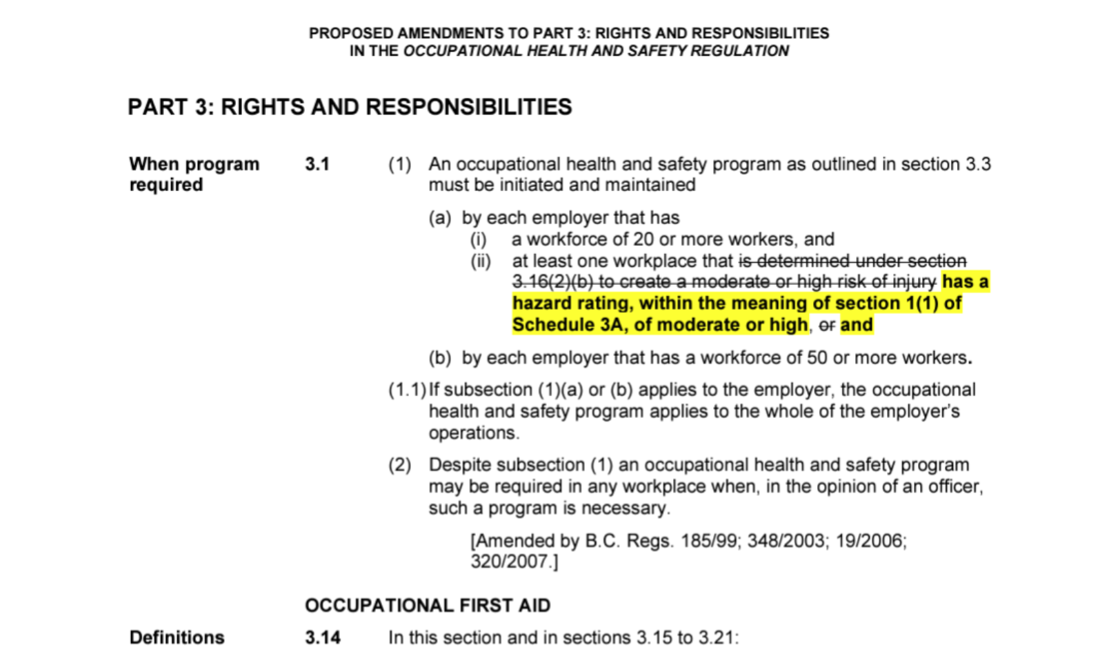 Part 3 minimum levels of first aid